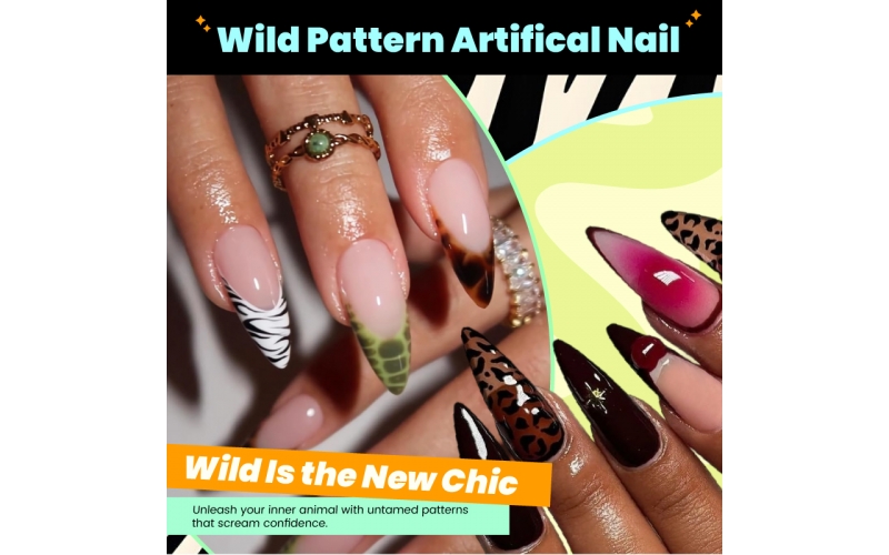 St Future Wild Pattern Artifical Nail Wild Pattern Artifical Nail Semi-Cured  Gel Nail  Strips UV Free Gel Nail  Sticker Tip Tints Nail  Art Stickers distributor industrial